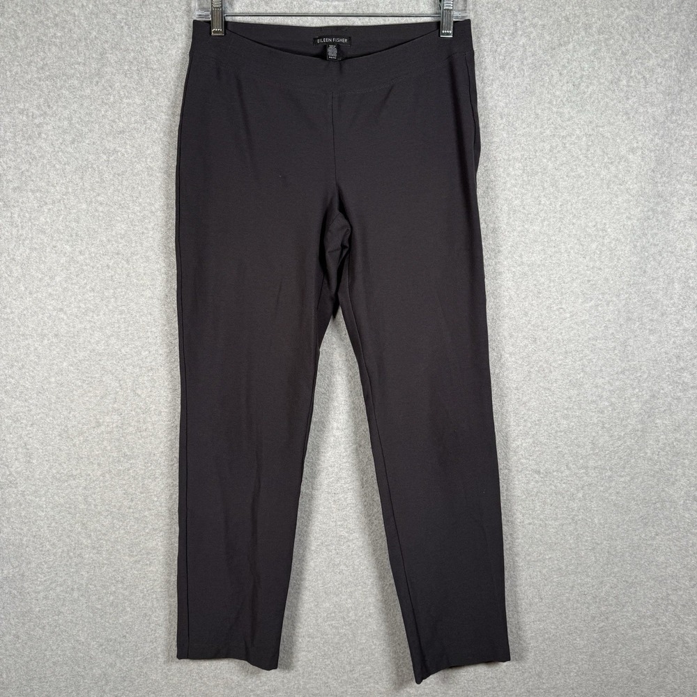 Eileen fisher crepe pants womens XS slim leg gray pull on crop